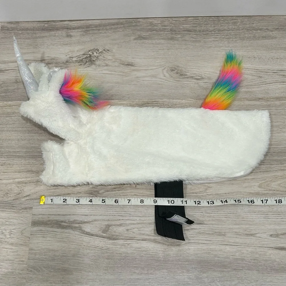 White Rainbow Unicorn Pet Dog Halloween Costume Size M Medium Breed